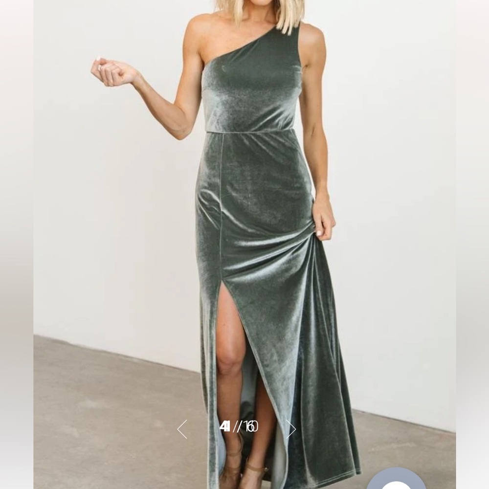 One Shoulder Velvet Maxi Bridesmaid Dress